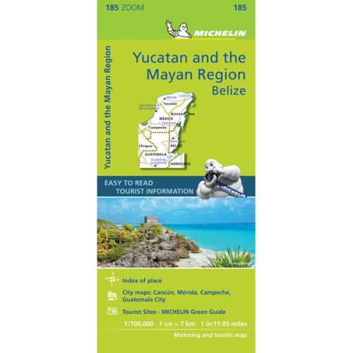 Yucatan & the Mayan Region, Yucatan térkép Michelin, 1:700 000  Belize térkép, Cancún térkép 2019