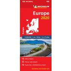  705. Európa térkép Michelin, Európa autós térkép  1:3 000 000  2020