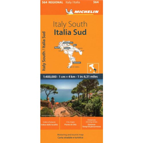 564. Dél-Olaszország térkép Michelin 1:400e Italy South autós térkép 2024.