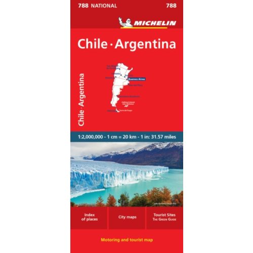 788. Chile térkép Michelin  1:2 000 000  Argentina térkép 2024.