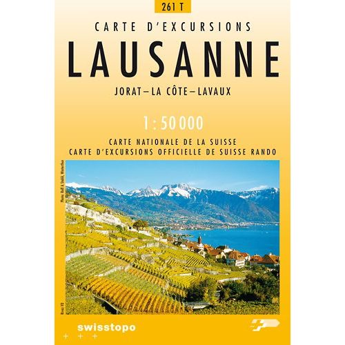 261 T Lausanne turista térkép Landestopographie 1:50 000 