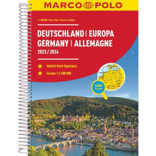 Németország autós atlasz Marco Polo 2023 1:300 000  Németország autótérkép