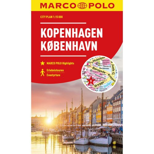 Koppenhága térkép Marco Polo vízálló 1:15 000 Koppenhága várostérkép