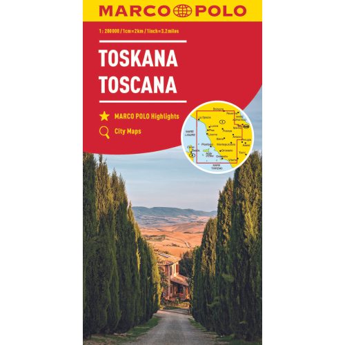 Toszkána térkép Marco Polo Toszkána autós térkép 1:200e  2023.