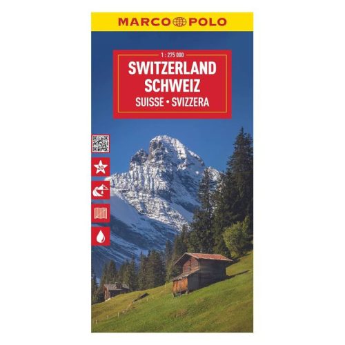 Svájc térkép Svájc autós térkép Marco Polo 1:275 000 2023.