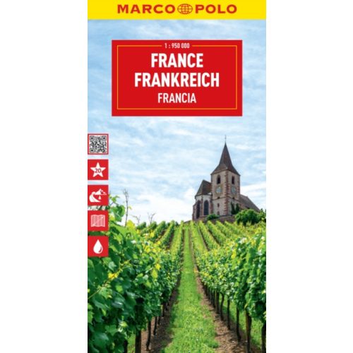 Franciaország térkép  Franciaország autós  térkép Marco Polo 1:800 000  2023.