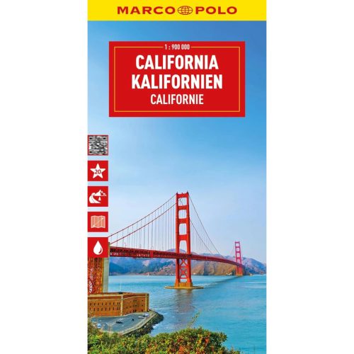 California, Kalifornia térkép Marco Polo, Kalifornia autótérkép 1:900e 2025.