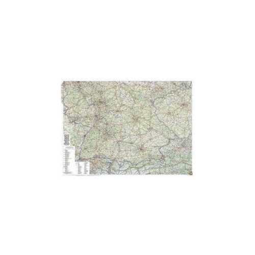 Dél-Németország térkép fémléces, műanyaghengerben, 1:500 000, (129 x 95 cm)  Freytag  AK 0207 B