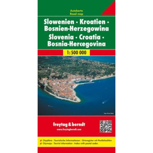 Horvátország, Szlovénia térkép, Bosznia térkép Horvátország térkép Freytag & Berndt 1:500 000 