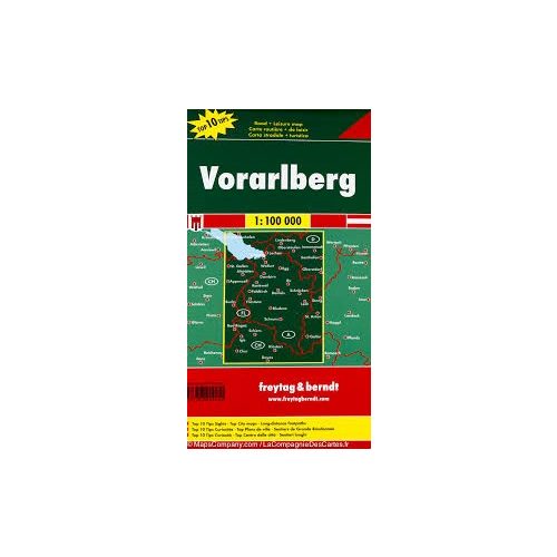 Vorarlberg térkép,  Top 10 tipp, 1:100 000  Freytag térkép OE 88