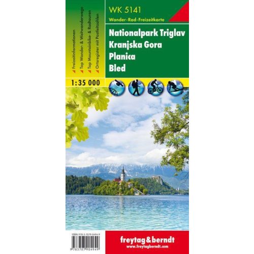 WK 5141 Nationalpark Triglav turistatérkép Kranjska Gora, Planica, Bled turistatérkép 1:35 000