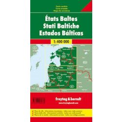   Balti államok térkép, Észtország, Lettország, Litvánia  1:400 000 Freytag  Baltikum térkép