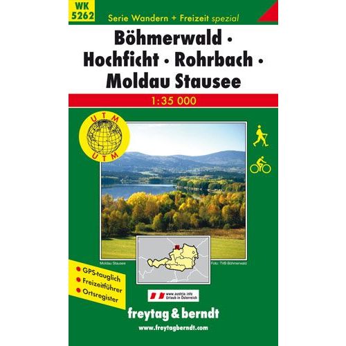 WK 5262 Böhmerwald-Hochficht-Rohrbach-Moldau Stausee turista térkép Freytag 1:35 000 