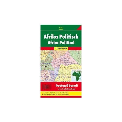Afrika politikai-domborzati térkép fémléces, műanyaghengerben, 1:8 000 000 Freytag térkép AFR B