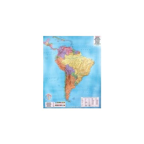 Dél-Amerika falitérkép politikai-domborzati , műanyaghengerben, 1:8 000 000  Freytag térkép SAM P