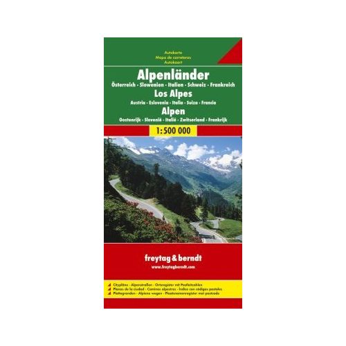 Alpok térkép, Alpok autós térkép, Alpok országai térkép 1:800 000  Freytag térkép AK 2703