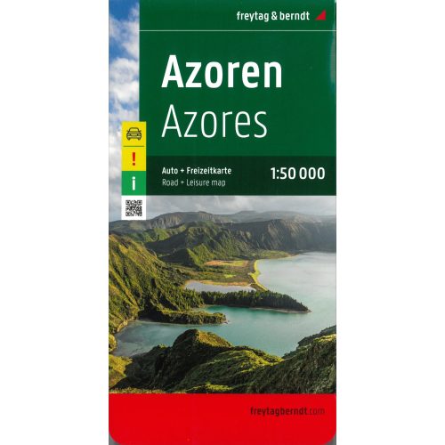 Azori-szigetek térkép, 1:50 000 Freytag, Azori térkép, Azori autós térkép + szabadidő