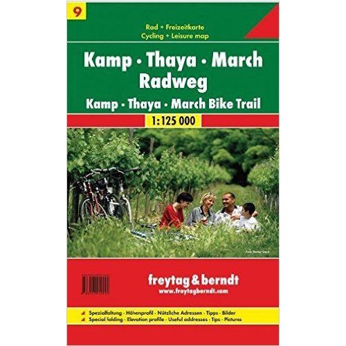 RK 9 Kamp, Thaya, March Radweg kerékpáros térkép Freytag & Berndt 1:125 000 
