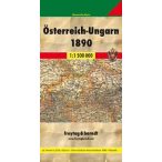   Osztrák–Magyar Monarchia térkép antik 1890, 1:1 500 000 hajtott  Freytag térkép MON 1890