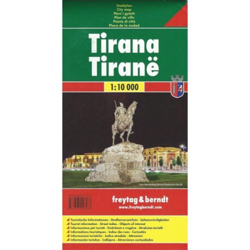Tirana térkép Freytag & Berndt 1:10 000 