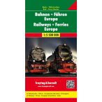   Európa térkép Európa vasúttérképe és úthálózata hajtogatott vasút térkép Freytag 1:5 500 000  