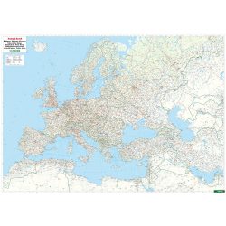    Európa vasúti térképe, Európa falitérkép  1:5 500 000  2017  124 x 90 cm