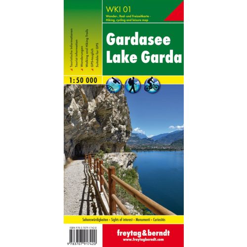 WKI 01 Garda-tó turista térkép Freytag 1:50 000 Garda tó, Gardasee térkép