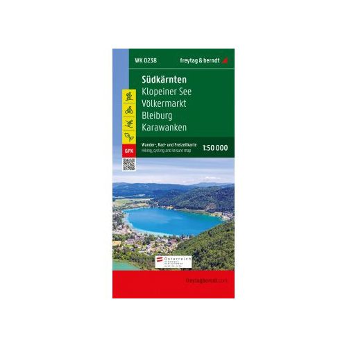WK 0238 Dél-Karinthia turista térkép Südkärnten, Wander-, Rad- und Freizeitkarte 1:50.000, freytag & berndt