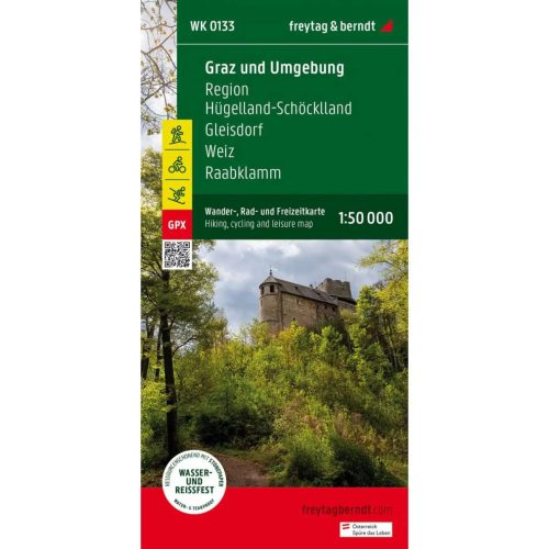 WK 0133 Graz és környéke-Raabklamm-Gleisdorf-Lannach-Stübing turista térkép Freytag 1:50 000 