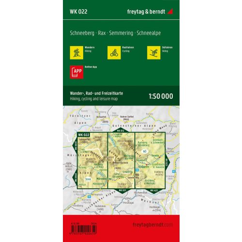 WK 022 Semmering, Rax, Schneeberg, Schneealpe turistatérkép 1:50 000 (2024)