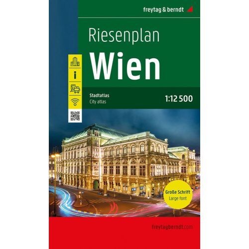 Bécs atlasz, Bécs autós atlasz, Bécs térkép, Bécs várostérkép Freytag & Berndt 1:12 500  2022