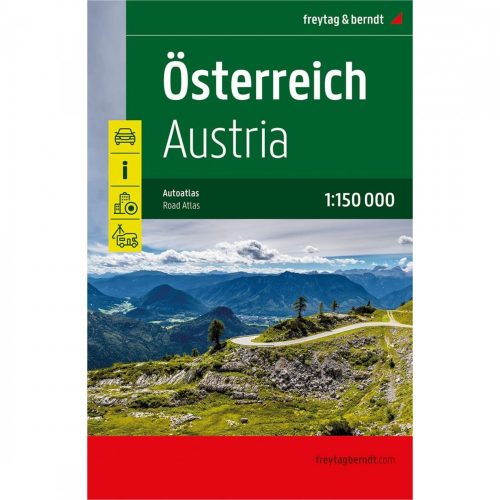 Ausztria autóatlasz, Ausztria atlasz, Ausztria térkép, Ausztria Supertouring atlasz Freytag & Berndt 1:150 000  2022