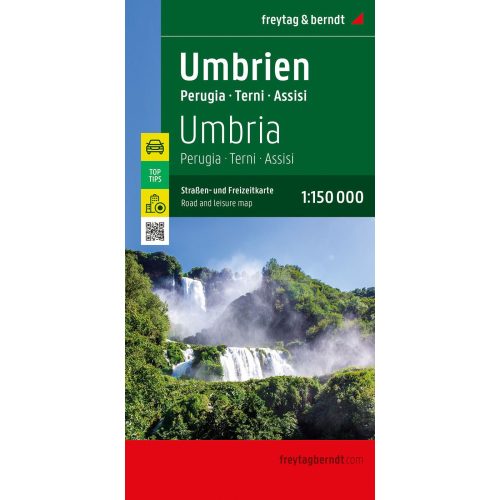 Umbria térkép Top 10, 1:150 000  Freytag térkép Perugia térkép Umbria autós térkép 2023