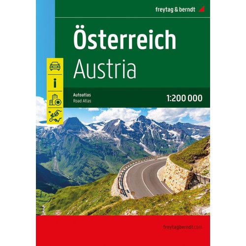 Ausztria autóatlasz, Ausztria atlasz compact 1:200 000 Freytag Ausztria térkép 