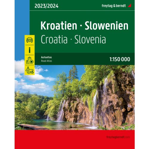 Horvátország atlasz - Szlovénia atlasz, térkép  Freytag  1:150 000 Horvátország autós atlasz 2023