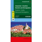   Szlovénia térkép, Horvátország térkép, Szerbia, Bosznia-Hercegovina, Montenegro, Macedonia térkép Freytag & Berndt 1:500 000  2024.
