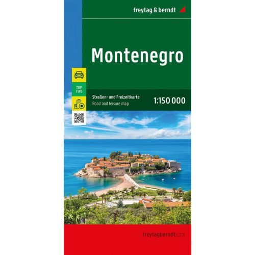Montenegró térkép, Crna Gora, 1:150 000  Freytag  2024.