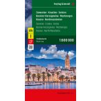   Horvátország autós térkép, Szlovénia térkép, Bosznia térkép Montenegro, Macedonia, Szerbia térkép Freytag & Berndt 1:600e  2024.