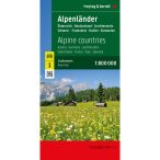   Alpok térkép, Alpok autós térkép, Alpok országai térkép 1:800 000  Freytag térkép 2024.
