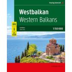   Nyugat - Balkán autóatlasz, Balkán atlasz - Délkelet-Európa, Balkán térkép Freytag 2024.