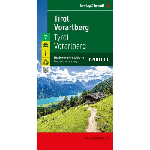  Tirol térkép, Tirol-Vorarlberg térkép autós 1:200 000 Freytag OE 7-24  2024.