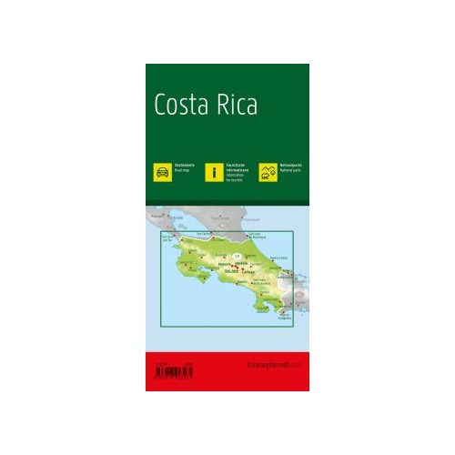 Costa Rica térkép, 1:400 000  Freytag térkép 2024.