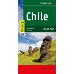   Chile térkép 1:1 500 000  Chile autós térkép Freytag térkép 2025.