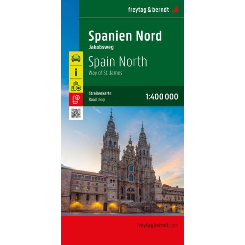 Spanyol Jakab út térkép Freytag & Berndt 1:400 000 Észak Spanyolország autós térkép Camino 2025.