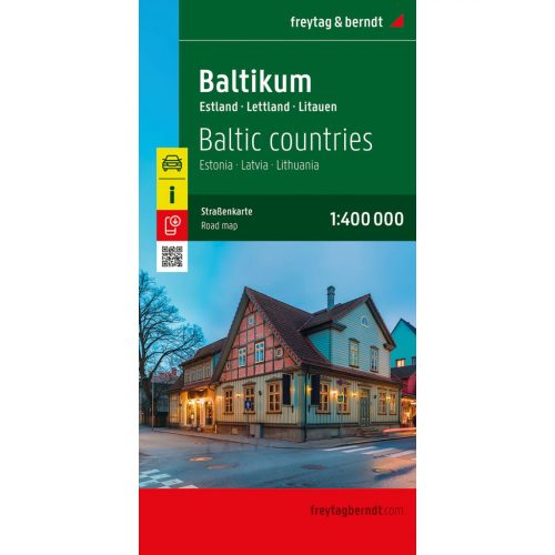 Balti államok térkép, Észtország, Lettország, Litvánia  1:400 000 Freytag  Baltikum térkép, Balti országok autós térkép 2025.