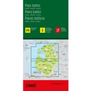 Balti államok térkép, Észtország, Lettország, Litvánia  1:400 000 Freytag  Baltikum térkép, Balti országok autós térkép 2025.