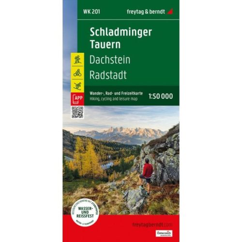 WK 201 Schladminger Tauern, Radstadt, Dachstein turistatérkép, kerékpáros és hegymászó térkép 1:50e  2025.