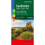   Szardínia térkép, Cagliari, Szardínia szabadidő- és autótérkép Freytag 1:150 000 2025.