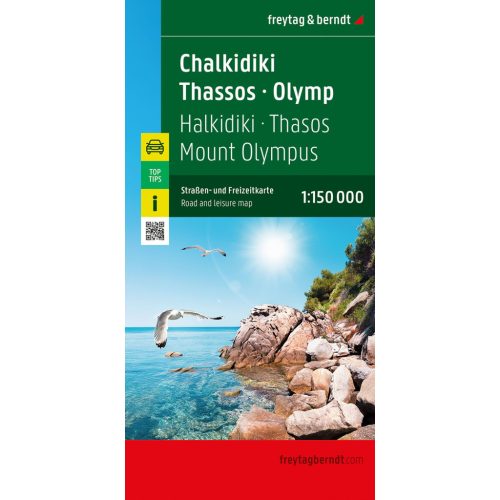 Halkidiki térkép, Chalkidiki-Thasos-Olympos autós térkép 1:150 000