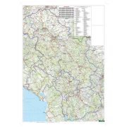 Szerbia térkép, Montenegró, Koszovó, Észak Macedónia autótérkép 1:500 000  Freytag 2026.